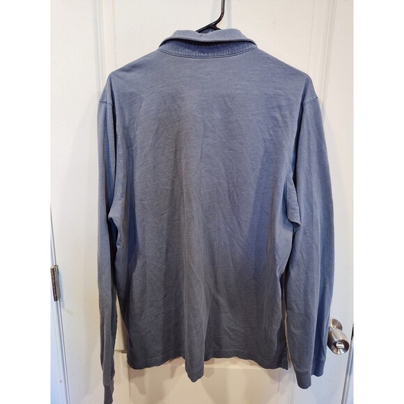 Men's L.L. Bean Slightly Fitted Long Sleeve Polo Blue Large - Picture 3 of 6